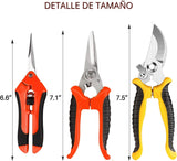 Tijeras de Jardinería para Podar Profesionales de Acero Inoxidable, Podadoras de mano con Guantes de Jardinería
