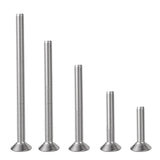 M6-1.0 x 70 mm 304 Acero inoxidable 18-8 (A2-70) Tornillos de cabeza plana, tornillos avellanados Allen Hex Drive Casquillo, totalmente roscados, paquete de 20