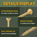 🔩 LIONMAX - Tornillos de cubierta de 3 pulgadas, tornillos de madera #10 x 3 pulgadas, 300 unidades, resistentes a la corrosión, revestimiento de epoxi exterior, tornillos de cubierta para exteriores,