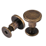 🔩 20 juegos de 5 mm 6.5 mm 8 mm Kit surtido de latón Tornillos Postes de metal Botón de remache de clavo para DIY Decoración de cuero Encuadernación Ranurado Tornillo de cabeza plana (6.5 mm)