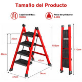 ▶ Escalera Plegable de Acero，Escalera 4 Peldaños Doméstica Portátil con Pedal Ancho Antideslizante, Escalera Tubular Escalera de Tijera Tipo de Interior Exterior Hogar Oficina Cocina Garaje