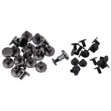 🔩 FTVOGUE 20 Unids/Set Postes de Tornillo Plano de LatóN Cabeza del Remache Remaches Cabeza del Perno Prisionero para El Equipaje de Cuero Craft Nail Rivet Negro(8mm)