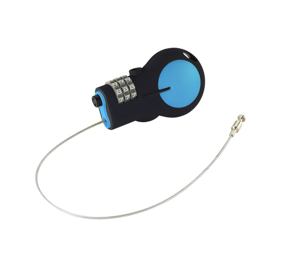 Candado de cable retráctil con cable de acero de 30 pulgadas, Azul, Una talla, Candado aprobado por Tsa y candado para bicicleta para equipaje + viajes, configura tu combo con cable