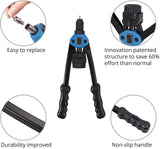 🔩 LSLANSOON Juego de herramientas de tuerca de remache, kit de herramientas de remache de 13 pulgadas con 11 mandriles métricos y SAE, kit surtido de tuercas de remache y estuche de transporte resistente