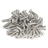 M6-1.0 x 70 mm 304 Acero inoxidable 18-8 (A2-70) Tornillos de cabeza plana, tornillos avellanados Allen Hex Drive Casquillo, totalmente roscados, paquete de 20