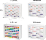 ▶ Organizador de Tornillos, Gabinete de 64 Cajones, Almacenamiento de Cajones de Plástico para Manualidades, Piezas Pequeñas, Tuercas y Herramientas, Pasatiempos de Arte de Scrapbook - Blanco