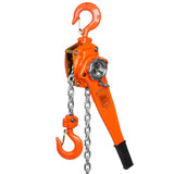 Polipasto de cadena de palanca manual, 1-1/2 toneladas de 3500 libras, capacidad de 10 pies, acero al carbono galvanizado G80 con freno Weston doble pata, cadena automática y gancho de
