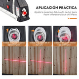 Nivel Láser De Líneas Fixit Con Trípode Y Clip De 3 Modos, Para principiantes, Medidor Láser Multipropósito + Cinta Métrica de 2,5 m y Trípode, Fácil Uso para Aplicar en Techo/piso/pared