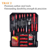 ▶ MALETIN CON RUEDAS  799 piezas robusto juego de herramientas con ruedas de aluminio, kit de herramientas para el hogar general, conjunto de herramientas de reparación automática caja de herramientas y ruedas