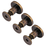 🔩 20 juegos de 5 mm 6.5 mm 8 mm Kit surtido de latón Tornillos Postes de metal Botón de remache de clavo para DIY Decoración de cuero Encuadernación Ranurado Tornillo de cabeza plana (6.5 mm)