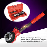 ▶ Roscador de tubos kit de herramientas de enhebrado manual de tubería de fontanero con 4 troqueles de 1/2 pulgadas 3/4 pulgadas 1 pulgada 1/4 pulgadas y estuche de almacenamiento portátil