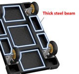 Carro plano de plataforma de alta resistencia, carro de mano de acero de 680.4 a 907.2 kg, con diseño de freno, 91.44 x 60.96 cm o 68.58 x 48.26 cm, carro negro grande de cama plana