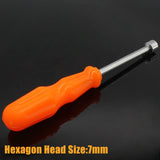 Destornillador de llave hexagonal de 7 mm, destornillador de tuerca hexagonal de acero de alto carbono, punta no magnética, destornillador de tuerca hexagonal, herramienta de mano