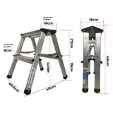 ▶ Escalera de Tijera de 1 escalón Doble Acceso de Aluminio