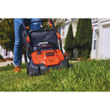 Cortadora de césped BLACK + DECKER - Podadora eléctrica con manubrio de Bicicleta, 38 cm (15 Pulgadas), 10 A, con Cable (BEMW472BH)