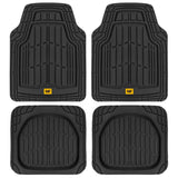 ▶ CATERPILLAR Tapetes Alfombrillas de goma Cat para todo tipo de clima, para coche, camión, SUV y furgoneta, protección total, ribete duradero para adaptarse a revestimientos resistentes, sin olor, negro, número de modelo: CAMT-1004-BK