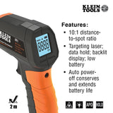 Klein Tools  Termómetro infrarrojo, pistola láser digital es termómetro sin contacto con un rango de temperatura de -4 a 752 grados Fahrenheit