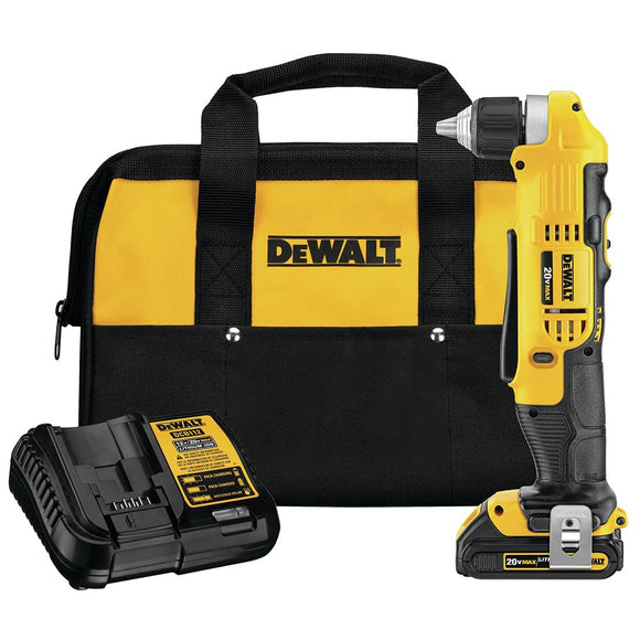 Kit de taladro/atornillador inalámbrico de ángulo recto DEWALT 20V MAX