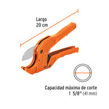 ▶TRUPER Cortador de tubo de PVC, hasta 1-5/8" Truper COT-PVC,