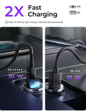 ▶ LISEN 54W Cargador para Auto Rapida 2 Unidades, PD 36W [Todo Metálico] QC 18W, Adaptadores de Corriente para Coche Compatible con iPhone Air 17/16/15/14, Galaxy S25/24/23 Ultra, Xiaomi, Motorola