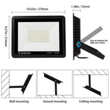 ▶ Paquete de 2 luces LED de inundación enchufables de 120 W para exteriores, 12000 lm súper brillante con cable de 5.9 pies, IP66 impermeable 6000 K LED de trabajo para patio trasero, taller,