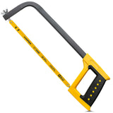 ▶ Marco de sierra de alta tensión con 24 hojas bimetálicas TPI, sierra de mano adecuada para metal, madera, PVC, carpintería