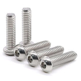 Romozi Tornillos M5, tornillo y tornillo de cabeza de botón M5 x 25 mm, tornillos de acero inoxidable, accionamiento hexagonal Allen, rosca completa, acabado brillante, rosca gruesa, 40 piezas