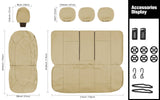 ▶ Juego Completo de Fundas de Asiento de Coche de Piel sintética, Impermeables, con Fundas de Asiento de Banco Dividido, Fundas universales para automóviles para sedanes, SUV, camionetas