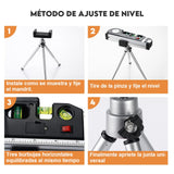 Nivel Láser De Líneas Fixit Con Trípode Y Clip De 3 Modos, Para principiantes, Medidor Láser Multipropósito + Cinta Métrica de 2,5 m y Trípode, Fácil Uso para Aplicar en Techo/piso/pared
