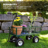 Carro de jardín de acero GOR400-COM con lados extraíbles, 400 libras. Capacidad, color verde Gorilla Carts -