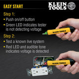 Klein Tools  Kit de probador eléctrico con bolígrafo de prueba de bajo voltaje sin contacto, probador de receptáculos GFCI, de 50 a 1000 V CA y CA, 2 piezas