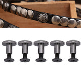 🔩 FTVOGUE 20 Unids/Set Postes de Tornillo Plano de LatóN Cabeza del Remache Remaches Cabeza del Perno Prisionero para El Equipaje de Cuero Craft Nail Rivet Negro(8mm)