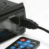 ▶ Kit de altavoces receptor de unidad principal marina – Estéreo digital LCD integrado Bluetooth y micrófono con sistema de radio AM FM 5.25 pulgadas, altavoces impermeables (2) lectores MP3/SD y control remoto – PLMRKT46BK