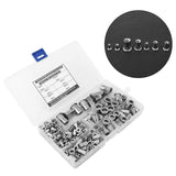 160 piezas M3 M4 M5 M6 M8 M10 Juego de surtido de tuercas de remache de acero inoxidable, kit de surtido de tuercas de inserción de remache roscado