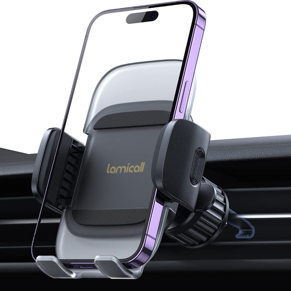 Lamicall Soporte Celular Auto, Porta Celular para Auto - [Clip Elástico Automático] Soporte para Celular Automovil, Porta Carro, Soporte Coche iPhone Smartphone Android Celular de 4 a 7 Pulgadas