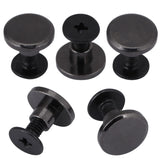 🔩 Remaches De Tornillo, 20 Juegos De Tornillos De Bolsa De Remaches, Tornillos Chicago De Cabeza Plana De Latón Negros, Perno De Metal Para Cinturón Plano, Kit De Remaches De Cuero(5mm)