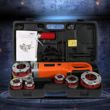 ▶ Roscador de tubo Máquina portátil de roscar eléctrica de tubo con 6 troqueles(US Plug)