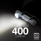 Energizer - Faro LED recargable X1000, ultra brillante IPX4 resistente al agua, modo turbo de 1000 lúmenes, faro para exteriores, emergencia de corte de energía, (cable USB incluido)