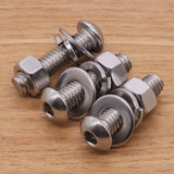 Tornillos de cabeza de botón de acero inoxidable de 5/16-18 x 1 pulgada con tuercas hexagonales, arandelas planas, acero inoxidable 304 (18-8), rosca completa, unidad hexagonal Allen, 10 juegos
