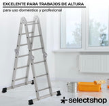 ▶ Escalera Multiposiciones de 3.5 Metros Aluminio Recta Tijera Andomio Plegable Versatil Antideslizante para Uso Interior Y Exterior De 12 Peldaños Alta Calidad