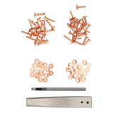 Kit de Rebabas de Remaches de Cobre, 40 Juegos de Remaches de Cobre, Tuercas, Remaches, Espaciadores, Remaches de Cuero, Tachuelas con Perforador, Herramienta Artesanal de Cuero (Estilo C)