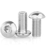 Tornillos M5 x 8 mm, tornillos y pernos de cabeza de botón M5-0.8 x 8 mm, tornillo de acero inoxidable, accionamiento de enchufe Allen, acabado brillante, rosca completa de máquina, 75 piezas