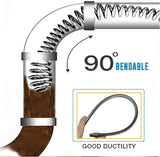 ▶ Herramienta de Limpieza de Tubería de Resorte, Removedor de Obstrucciones Drenaje de Serpiente con Adaptador de Taladro, para Fregadero de Cocina Baño Bañera Inodoro Obstruido (2m)