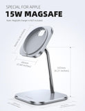 ▶ Soporte Cargador para mag Safe Stand - [Cargador No Incluido] Soporte Apple 15W Inalámbrico iPhone, Ajustable Diseñado, Compatible con iPhone 16 15 14 13 12 Pro MAX, Pro, Plus, Mini