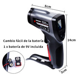 Termómetro infrarrojo, Termómetro Pistola de Temperatura Láser Digital Sin Contacto 50C~550C 58F~1022F) Para uso Industrial, Cocina Detección de Moldes, Ambiente, Temperatura Superficia