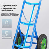 Carro De Cilindros De Acero Carro Para Almacenamiento Y Transporte De Cilindros Carretilla Para Tanque De Acetileno Y Cilindro De Oxígeno Neumático Inflable De 14 Pulgadas(Blue-A)