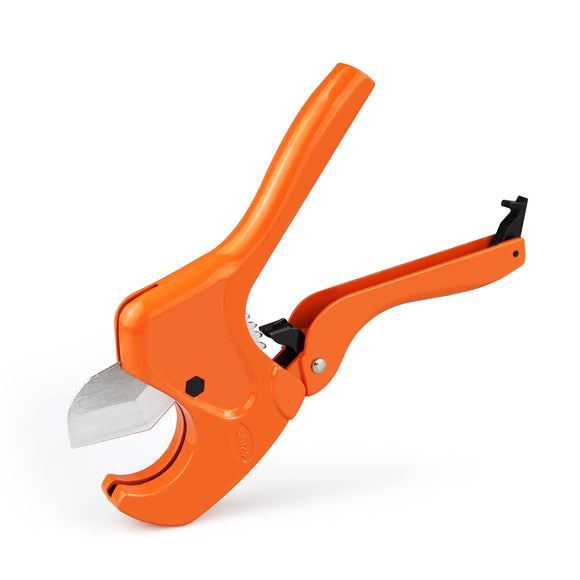 ▶ Cortador de tubos y tubos para corte de diámetro exterior PEX, PVC y PPR mangueras de plástico y tuberías de plomería de hasta 1-5/8 pulgadas, cortador de tuberías-42 mm, 1-5/8 pulgadas.