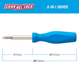 CHANNELLOCK 61H Destornillador profesional de múltiples puntas 6 en 1, fabricado en Estados Unidos, incluye puntas ranuradas, puntas Phillips y destornilladores de tuercas, eje de acero de aleación,