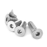 ▶ Tornillos de cabeza plana M6 x 8 mm, 12 mm, 16 mm, 20 mm, 25 mm, tornillos avellanados, acero inoxidable 304, métrico totalmente roscado, accionamiento de enchufe Allen, acabado brillante, kit surtido 50 piezas