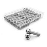 NIULUNBAO - Tornillos de cabeza de botón de 1/4-20 x 2 tornillos de cabeza de botón para máquina de acero inoxidable 304, unidad hexagonal Allen, acabado brillante totalmente roscado, 25 piezas